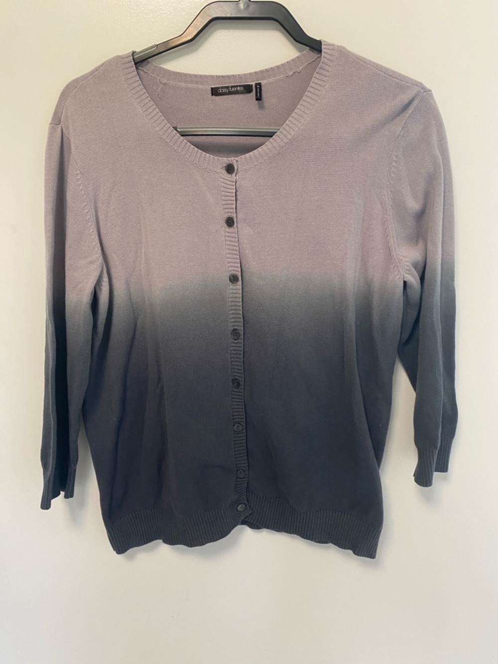 Chico's Gradient Button-Up Cardigan in Lavender to Slate